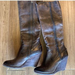 Chocolate brown Frye tall boots
